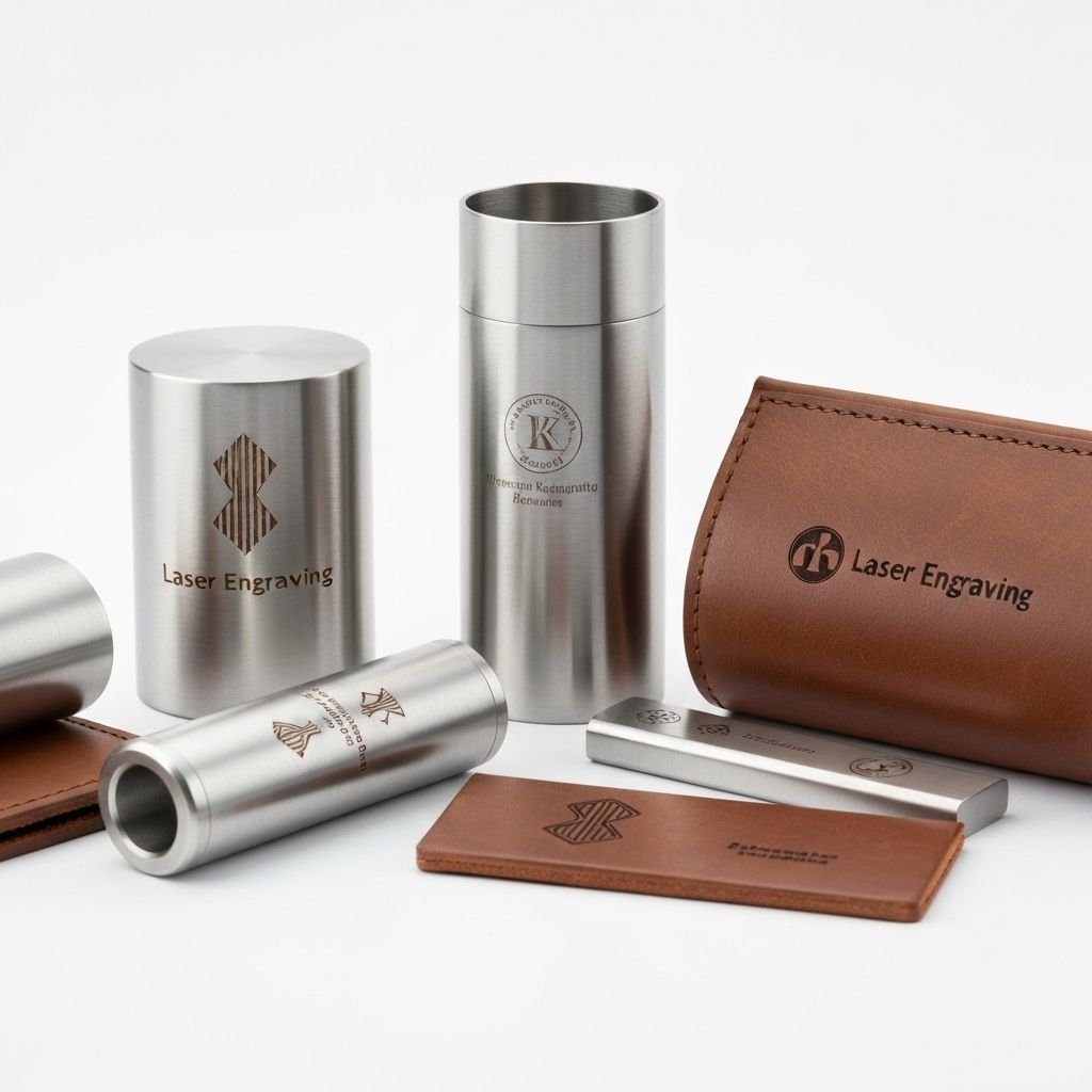Laser marking on metal and leather products